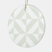 Bleek grijs geometrisch decoderpatroon keramisch ornament (Links)