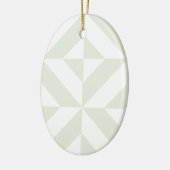 Bleek grijs geometrisch decoderpatroon keramisch ornament (Links)