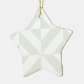 Bleek grijs geometrisch decoderpatroon keramisch ornament (Links)