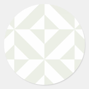 Bleek grijs geometrisch decoderpatroon ronde sticker