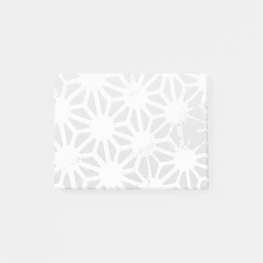 Bleek grijs geometrisch patroon post-it® notes (Voorkant)