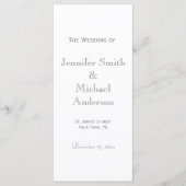 Bleek grijs huwelijksprogramma programma (Voorkant)