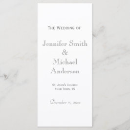 Bleek grijs huwelijksprogramma programma