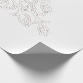 Bleek grijs, melkwit, bloemontwerp cadeaupapier (Hoek)