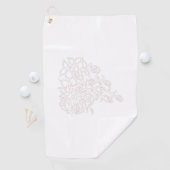 Bleek grijs, melkwit, bloemontwerp golfhanddoek (Insitu)