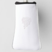 Bleek grijs, melkwit, bloemontwerp golfheadcover (Draai 90)