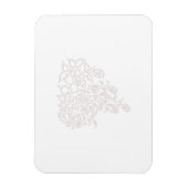 Bleek grijs, melkwit, bloemontwerp magneet (Verticaal)