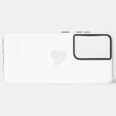 Bleek grijs, melkwit, bloemontwerp samsung galaxy hoesje (Linkerkant)