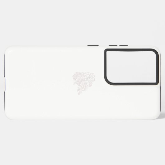 Bleek grijs, melkwit, bloemontwerp samsung galaxy hoesje (Linkerkant)