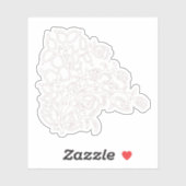 Bleek grijs, melkwit, bloemontwerp sticker (Vel)