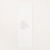 Bleek grijs, melkwit, bloemontwerp yogamat (Voorkant)