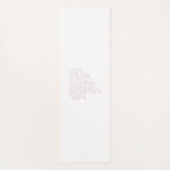 Bleek grijs, melkwit, bloemontwerp yogamat (Achterkant)