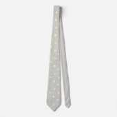 Bleek grijs met Bleek geel Stip Stropdas (Voorkant)
