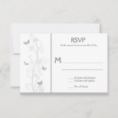 Bleek Grijze Vlinders Bloemen Swirls RSVP (Voorkant)