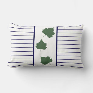 Bleek groen blad bladeren blauw strepen kussen