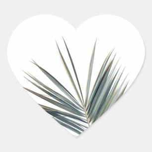 Bleek groen blad hart sticker
