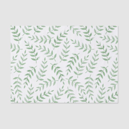 Bleek groen blad patroon varen tuin decoupage tissuepapier (Voorkant)