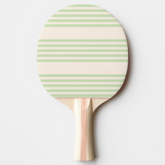 Bleek groen en beige vijf strepenpatroon tafeltennisbatje (Voorkant)