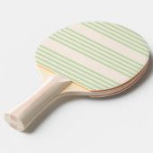 Bleek groen en beige vijf strepenpatroon tafeltennisbatje (Voorkant Gekanteld)