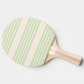 Bleek groen en beige vijf strepenpatroon tafeltennisbatje (Zijkant)