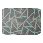 Bleek groen en grijs mozaïekpatroon badmat (Voorkant)