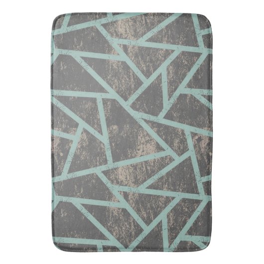 Bleek groen en grijs mozaïekpatroon badmat (Voorkant Verticaal)