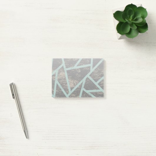 Bleek groen en grijs mozaïekpatroon post-it® notes (Kantoor)