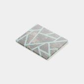 Bleek groen en grijs mozaïekpatroon post-it® notes (Schuin)