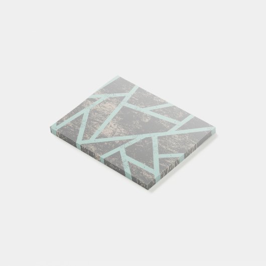 Bleek groen en grijs mozaïekpatroon post-it® notes (Schuin)