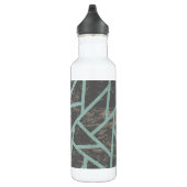 Bleek groen en grijs mozaïekpatroon waterfles (Rechts)