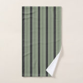Bleek groen en houtskool vijf strepen patroon bad handdoek (Handdoek)