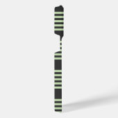Bleek groen en houtskool vijf strepen patroon iPhone hoesje (Rechterkant)