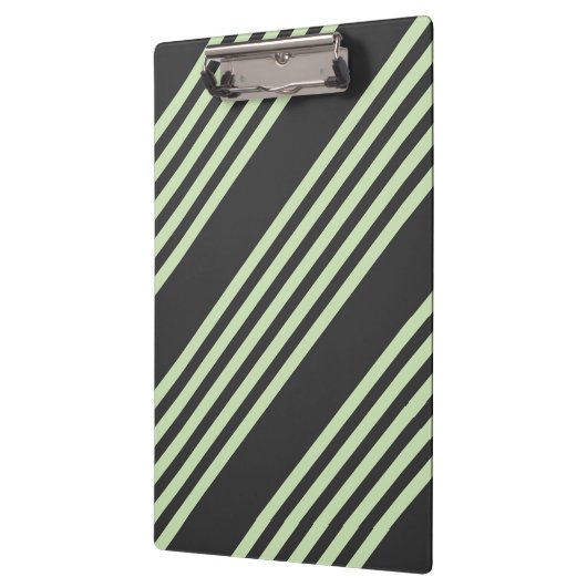 Bleek groen en houtskool vijf strepen patroon klembord (Links)