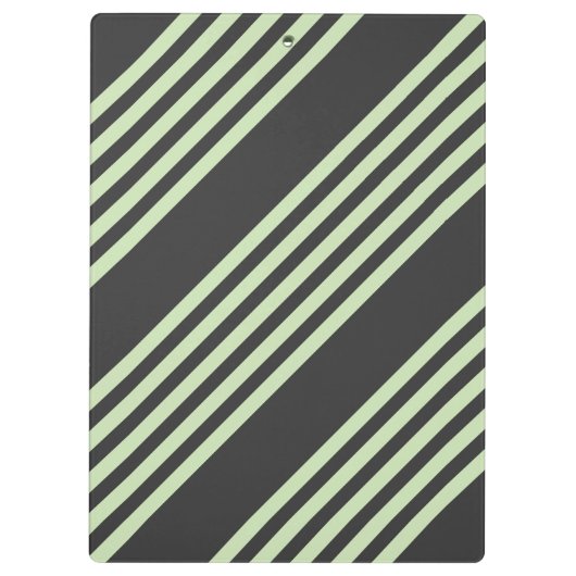 Bleek groen en houtskool vijf strepen patroon klembord (Achterkant)