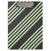 Bleek groen en houtskool vijf strepen patroon klembord (Voorkant)