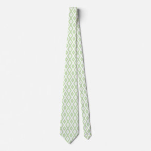 Bleek groen en wit diamantpatroon stropdas