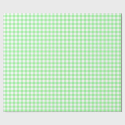 Bleek Groen en Wit Gingham Cadeaupapier (Vlak)