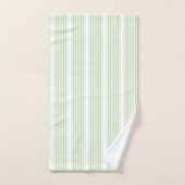 Bleek groen en wit vijf strepen patroon bad handdoek (Handdoek)