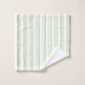 Bleek groen en wit vijf strepen patroon bad handdoek (Wasdoekje)