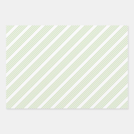 Bleek groen en wit vijf strepen patroon inpakpapier vel (Voorkant 2)