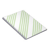 Bleek groen en wit vijf strepen patroon notitieboek (Rechterzijde)