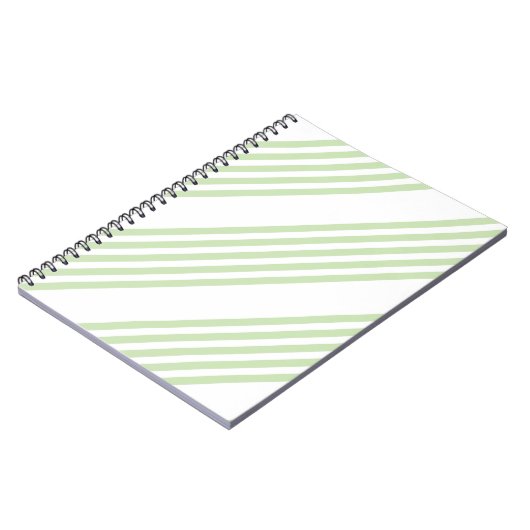 Bleek groen en wit vijf strepen patroon notitieboek (Linkerzijde)