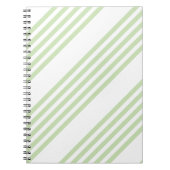 Bleek groen en wit vijf strepen patroon notitieboek (Voorkant)