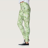Bleek groen gebundeld patchwork Terrazo Pattern Leggings (Links)