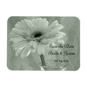 Bleek groen getinte Daisy Wedding Save the Date Magneet