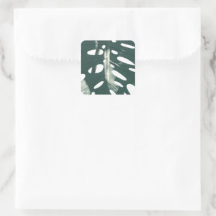 Bleek Groen Pastel Zwitsers Plant Vierkante Sticker