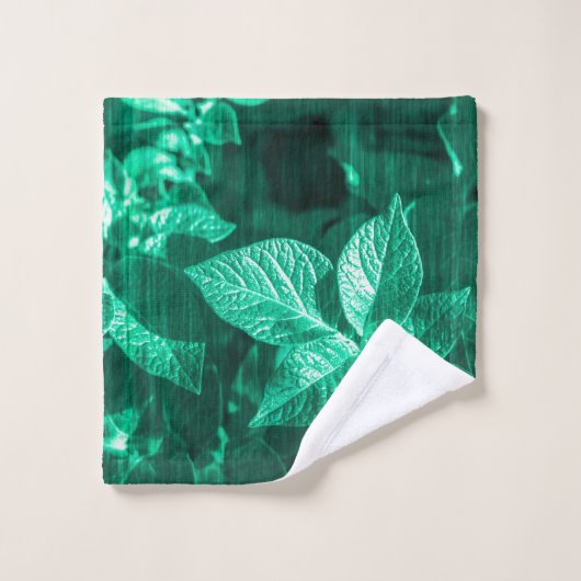 Bleek groen Plant bladeren Bad Handdoek (Wasdoekje)