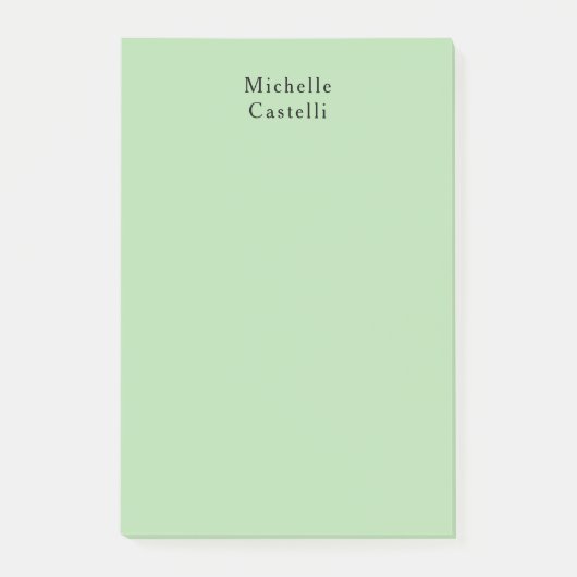 Bleek Groen Professioneel Uniek Classic Jouw naam Post-it® Notes (Voorkant)