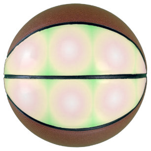 Bleek Groen Roos Wit 3D Optisch Verlooppatroon Basketbal