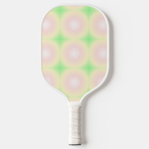 Bleek Groen Roos Wit 3D Optisch Verlooppatroon Pickleball Paddle